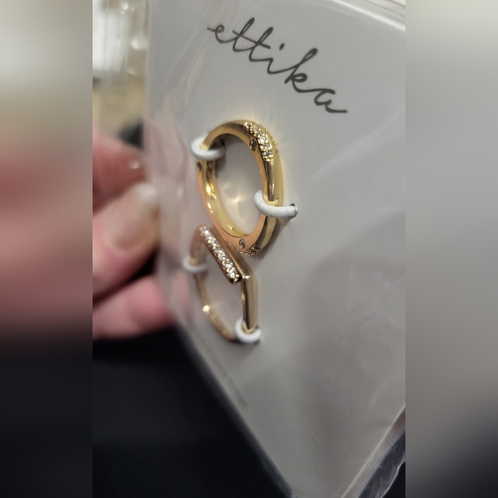 Ettika #2 Gold Ring Set of 2 18k Plated NWT - Picture 4 of 9